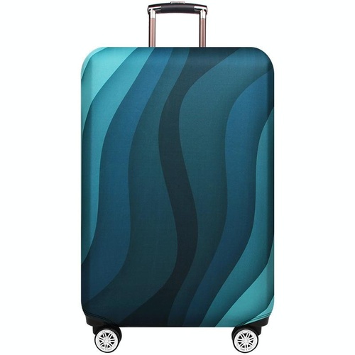 Medium Elastic Luggage Cover - Thick Wear-resistant Anti-dust Protection - Green Ripple - Main Image