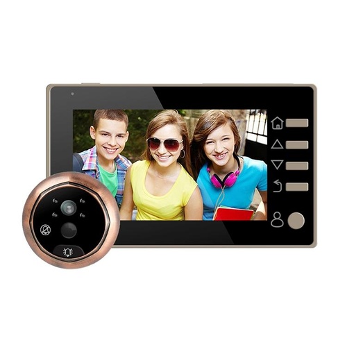 Smart Doorbell With 4.3 Tft Screen 3.0Mp Camera Night Vision Motion Detection And 32Gb Tf Card Support - Gold - Main Image