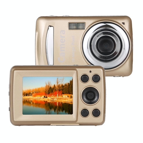 16Mp 4X Zoom Hd Digital Video Camera With 2.4 Tft Screen - Gold - Main Image
