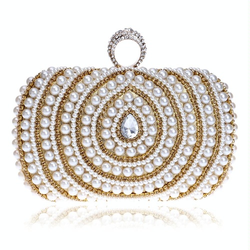 Stylish Pearl Handbag for Fashion Banquets and Parties - Gold - Main Image