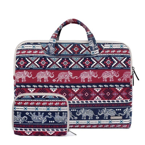 11.6 Inch Simple Business Laptop Bag with Liner - Ls-116 - Canvas Small Elephant Red - Main Image