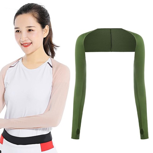 Sun Protection Golf Shawl Sleeves for Outdoor Sports and Cycling - Military Green - Main Image