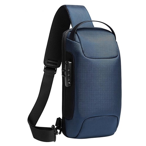 Waterproof Anti Theft Crossbody Chest Bag Men Oxford Cloth 34X18X10Cm - Blue - Main Image