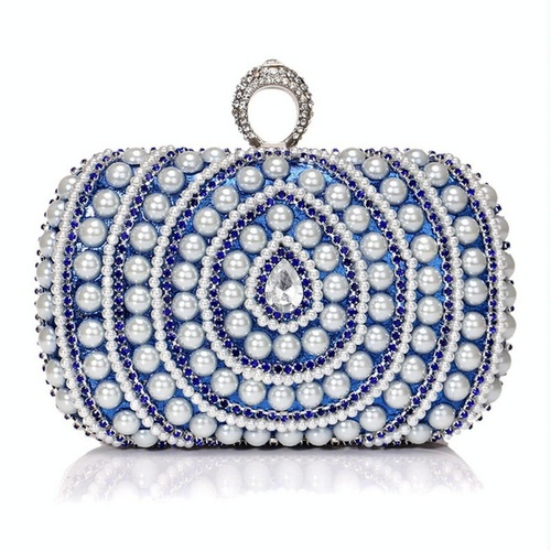 Stylish Pearl Handbag for Fashion Banquets and Parties - Blue - Main Image