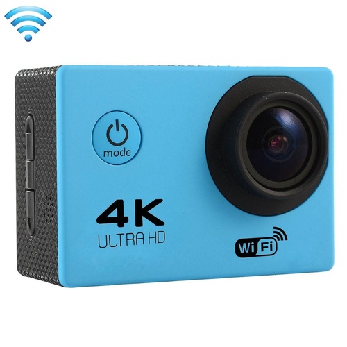 170 Degree Wide Angle Wifi Action Camera with Waterproof Case - Supports 64gb Micro Sd - Blue - Main Image