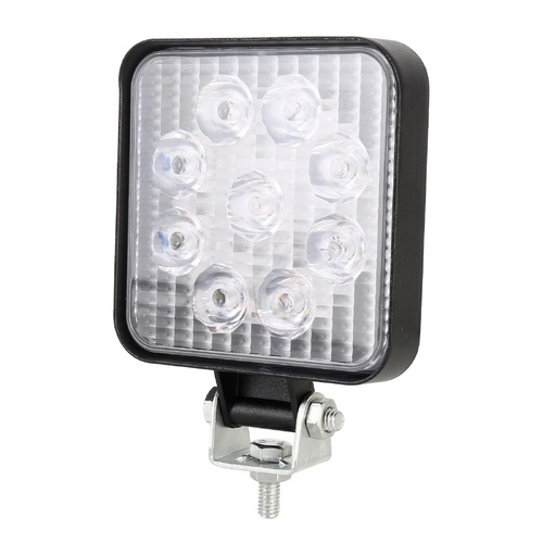 Dc 10 - 30V 27W 2500Lm 6000K 60 Degrees Adjustable Waterproof Vehicle Car Boat Marine External Work Emergency Lights With 9 Intense Wafer Led White Li - Main Image