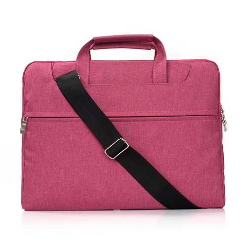 15.4 Inch Laptop Bag - Portable one Shoulder Zipper for Macbook Samsung Sony Dell Alienware Chuwi Asus Hp - Magenta - Main Image