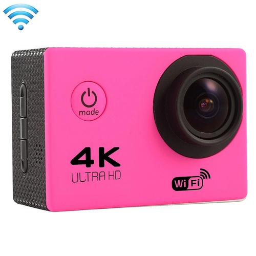 170 Degree Wide Angle Wifi Action Camera with Waterproof Case - Supports 64gb Micro Sd - Magenta - Main Image