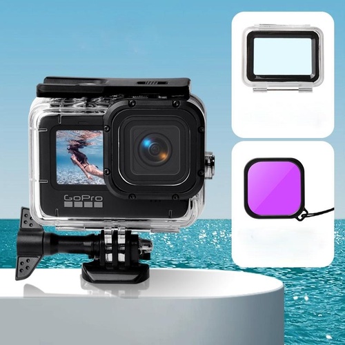 Waterproof Touch Case with Colour Lens Filter for Gopro Hero10 / Hero9 - Purple - Main Image