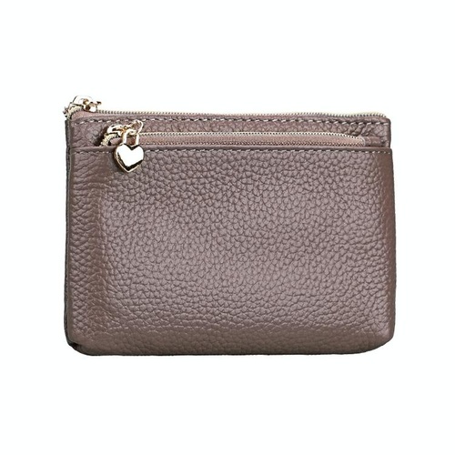 Spacious Litchi Texture Rfid Hand Wallet - Pale Pinkish Grey - Main Image
