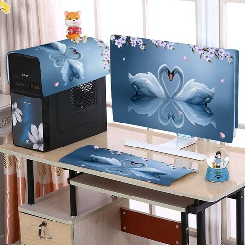 22 Desktop Computer Lcd Monitor Dust-proof Cover - Cloth Material - Lovers Swan - Main Image