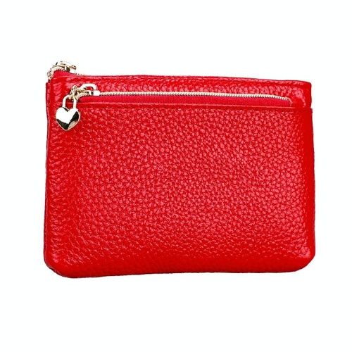Spacious Litchi Texture Rfid Hand Wallet - Red - Main Image