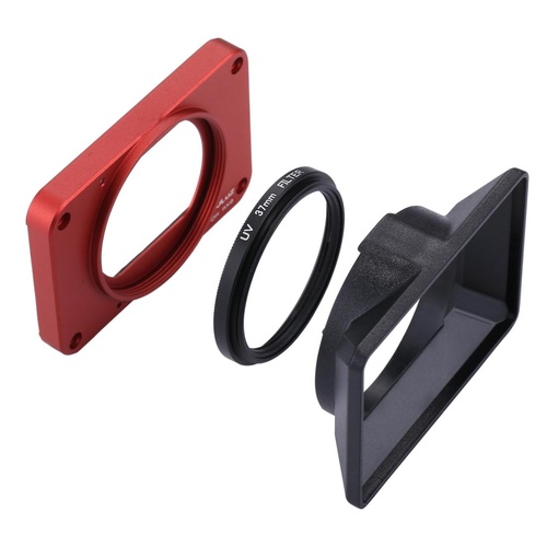 Sony Rx0 / Rx0 Ii Front Panel with Uv Filter and Sunshade - Red - Main Image