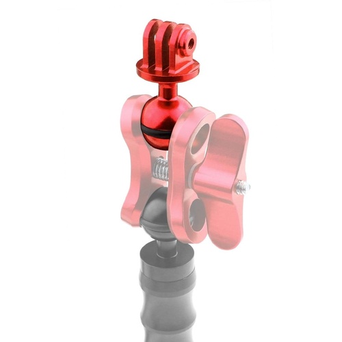 Aluminum Ball Head Adapter for Gopro Insta360 Dji Action Cameras - 2.5cm Diameter - Red - Main Image
