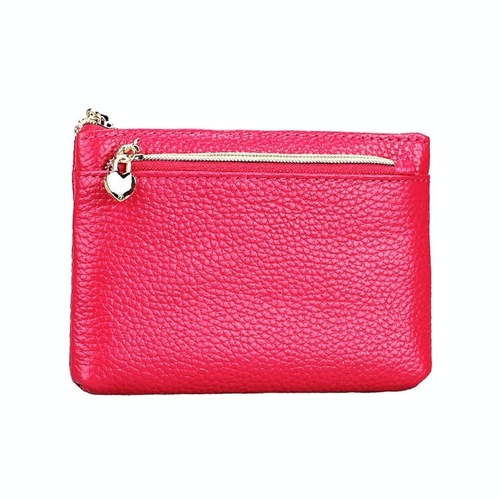 Spacious Litchi Texture Rfid Hand Wallet - Rose Red - Main Image