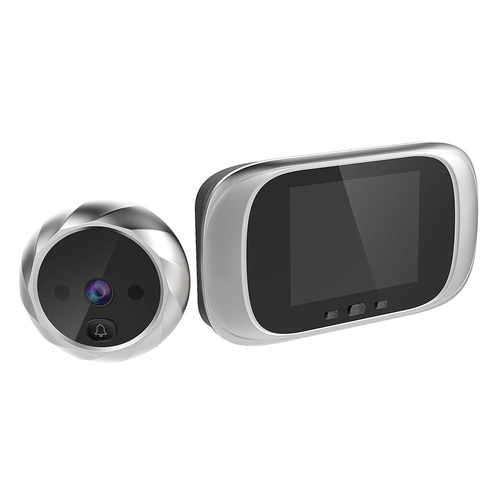 2.8 Lcd Screen Cat Eye Doorbell With Night Vision - Silver - Main Image