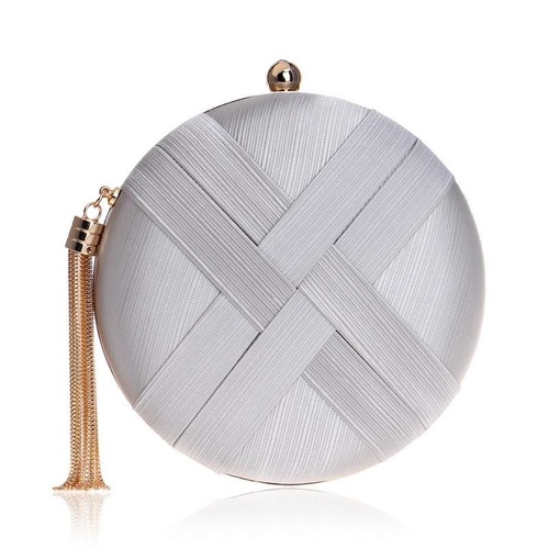 Silk Handbag for Fashion Banquets and Parties - Silver - Main Image