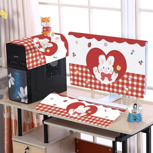 32 Inch Dust-proof Cover for Desktop Computer Lcd Monitor - Heart Rabbit - Main Image