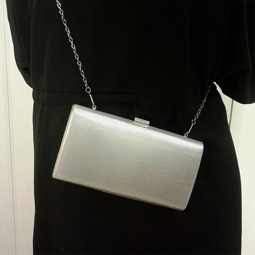 Square Party Handbag For Women Elegant Crossbody Bag For Banquets And Events - Silver - Main Image