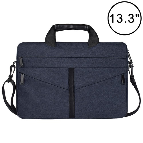 Stylish Zipper Laptop Bag with Shoulder Strap - Durable & Breathable - Navy Blue - Main Image