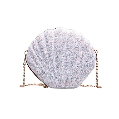 Sequined Shell Crossbody Bag Single Shoulder Fashion Accessory - White - Main Image