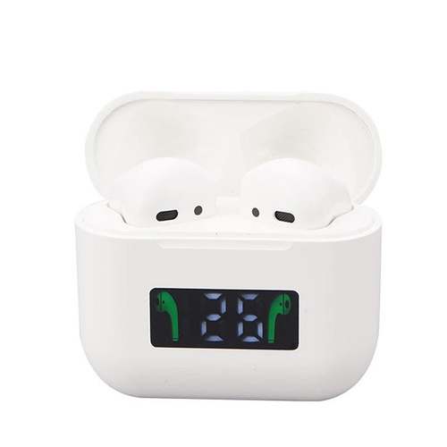 Wireless Bluetooth Earphones with Touch Display - White - Main Image