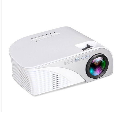 Portable Mini Led Projector With Remote - 1200 Lumens - White - Main Image