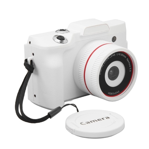 Hd 720p Recording Flip Screen Digital Camera with Interchangeable Lens and Infrared Lens - White - Main Image