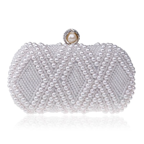 Party Pearl Handbag Women Fashion Crossbody For Banquets & Events - White - Main Image