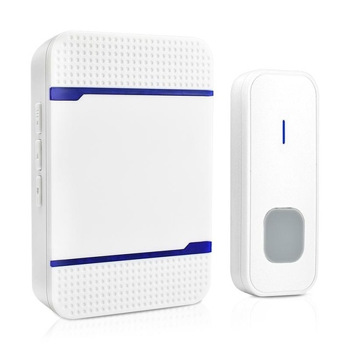 Wireless Waterproof Doorbell Receiver - 110Db Low Power 300M Range 53 Music Options Night Light - White - Main Image