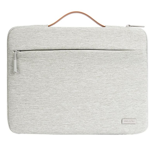 Waterproof Laptop Sleeve Bag With Zipper - Handheld - Beige White - Main Image