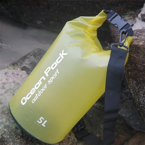 Waterproof Single Shoulder Dry Bag Outdoor Pvc Barrel Dry Sack Capacity Under 50L - Yellow - Main Image