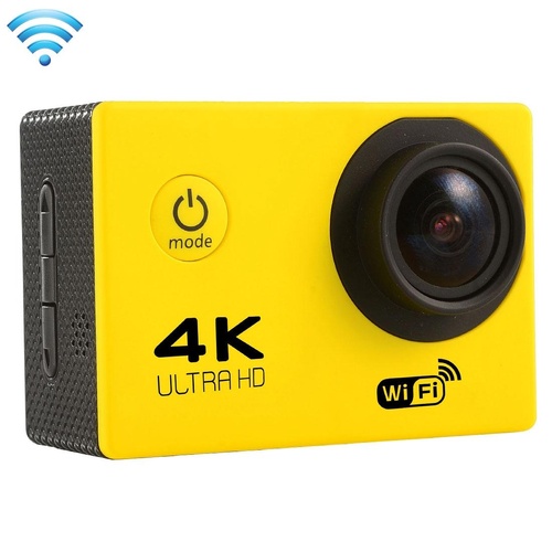 170 Degree Wide Angle Wifi Action Camera with Waterproof Case - Supports 64gb Micro Sd - Yellow - Main Image