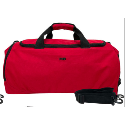 48 Litre FIB Sports Duffle Bag Duffel Gym Canvas Travel Foldable - Red - Main Image