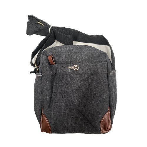 FIB Explorer Canvas Cross Body Travel Bag - Black - Main Image