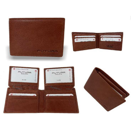 Futura RFID Leather Fold Over Genuine Leather Wallet - Tan - Main Image