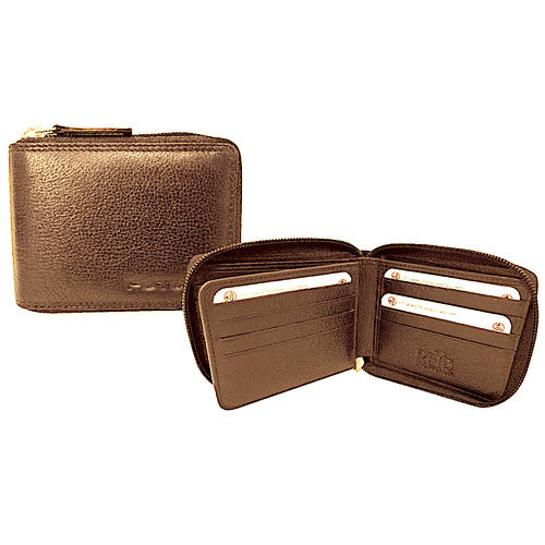 Futura Leather Zip Around Mens Genuine Leather Wallet w/ RFID Protection - Tan - Main Image