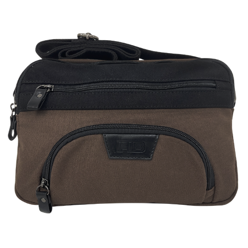 FIB Byron East West Sling Shoulder Bag Travel Adjustable Strap - Brown - Main Image