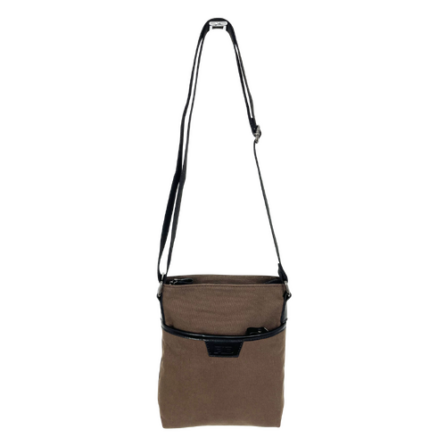 FIB Byron Canvas Sling Bag Shoulder Travel Cross Body - Brown - Main Image