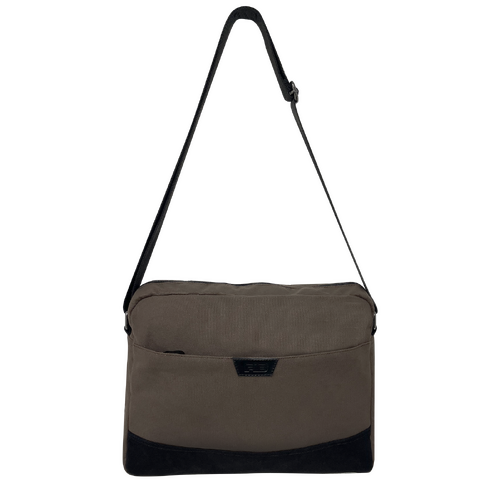 FIB Byron Canvas Laptop Messenger Bag Travel Shoulder Sling - Brown - Main Image