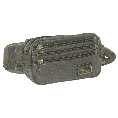 FIB Canvas Bum Bag w Belt Wallet Waist Pouch Travel Mobile Phone Military - Khaki - Main Image