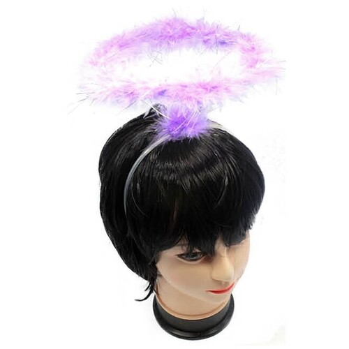 ANGEL HEADBAND Fairy Halo Hair Hoop Costume Dress Up Party - Violet Purple - Main Image