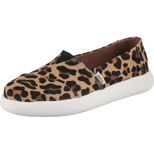 TOMS Womens Canvas Slip On Shoes Sneakers Flats Platform Espadrilles - Leopard Print - US 9 - Main Image