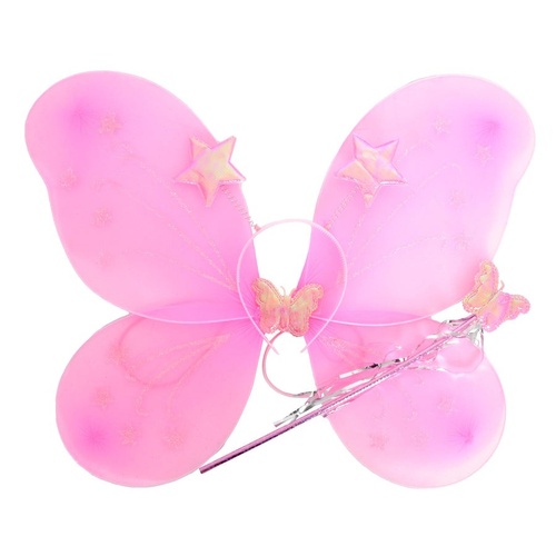 Girls Kids Angel Fairy Butterfly Wing Fancy Princess Costume Party - Light Pink - Main Image