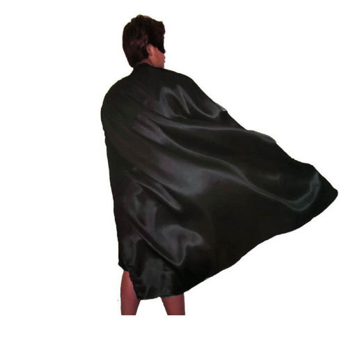 ADULT CAPE Costume Cloak Halloween Fancy Dress Coat Jacket Superhero Book Week - Black - Main Image