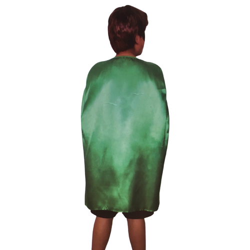 MEDIUM CAPE Kids Childrens Party Costume Vampire Halloween Coat School Team - Green - Main Image