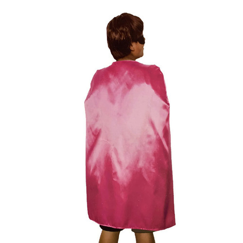 MEDIUM CAPE Kids Childrens Party Costume Vampire Halloween Coat School Team - Hot Pink - Main Image
