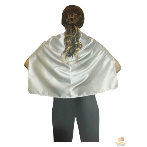 SHORT CAPE Kids Childrens Party Costume Vampire Coat School Team Colours - White - Main Image