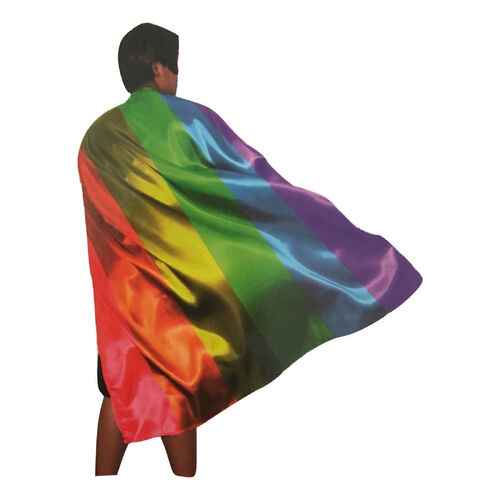 140cm DELUXE RAINBOW CAPE Party Fancy Dress Costume Adult Size - Main Image