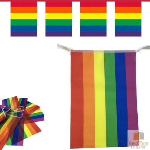 3.6m RAINBOW BUNTING FLAG Party Banner Birthday Market Stall Flags Decor Pride - Main Image
